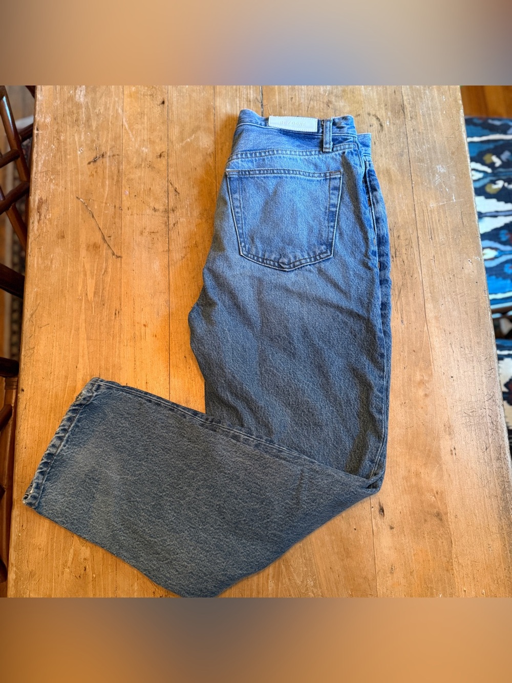 RE/DONE High Stovepipe Jeans Sz 29 Favorite Bleu High Rise Straight Crop Organic